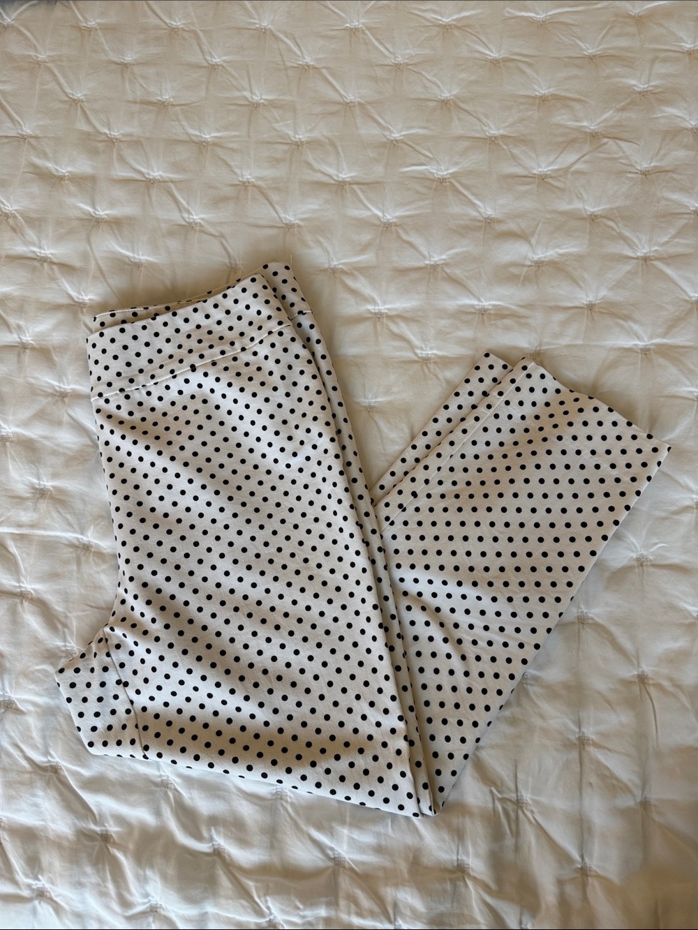 Chico's Cream Pants with Black Polka Dots